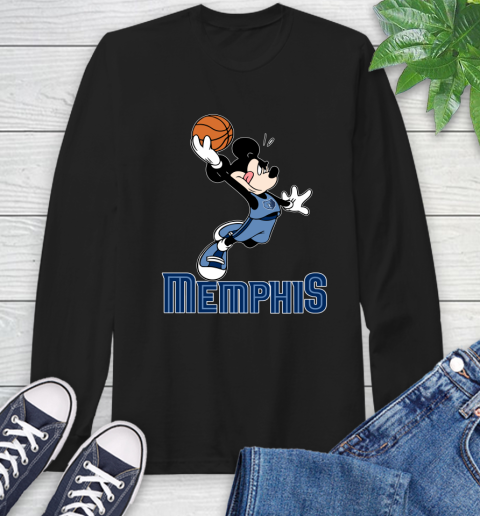 NBA Basketball Memphis Grizzlies Cheerful Mickey Mouse Shirt Long Sleeve T-Shirt