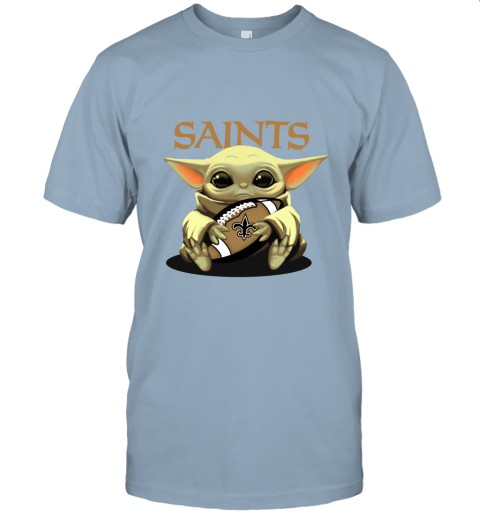 Baby Yoda Loves The New Orleans Saints Star Wars NFL Unisex Jersey Tee