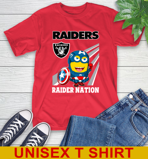 NFL Football Oakland Raiders Captain America Marvel Avengers Minion Shirt T-Shirt 12