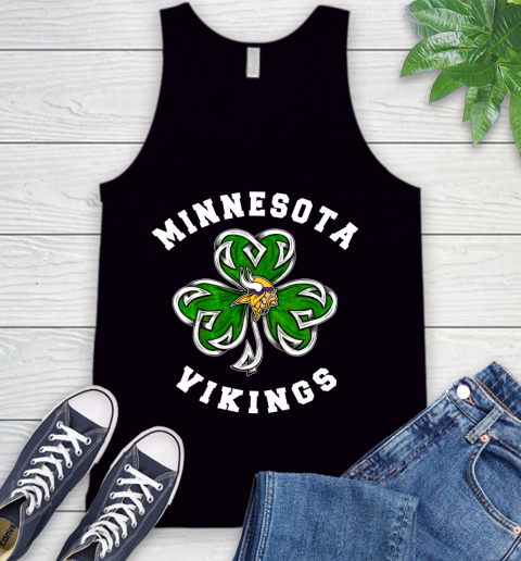 NFL Minnesota Vikings Three Leaf Clover St Patrick's Day Football Sports Tank Top