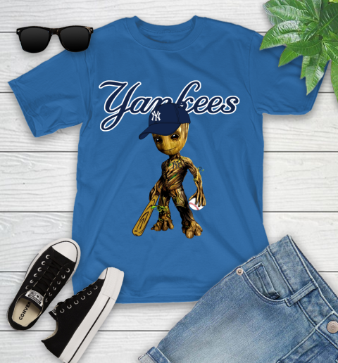 MLB New York Yankees Groot Guardians Of The Galaxy Baseball Youth T-Shirt 9