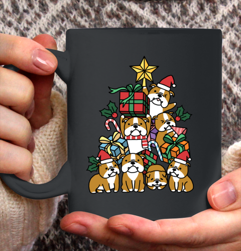 Christmas Tree English Bulldog Dog Ceramic Mug 11oz