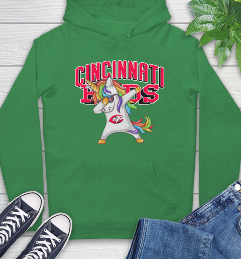 Cincinnati Reds MLB Baseball Funny Unicorn Dabbing Sports Hoodie 8