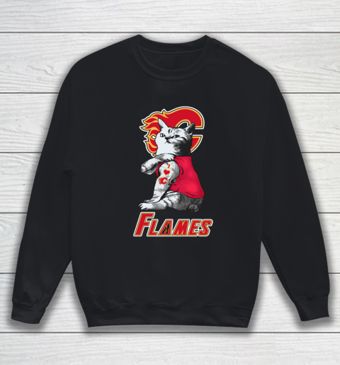 NHL My Cat Loves Calgary Flames Hockey Sweatshirt