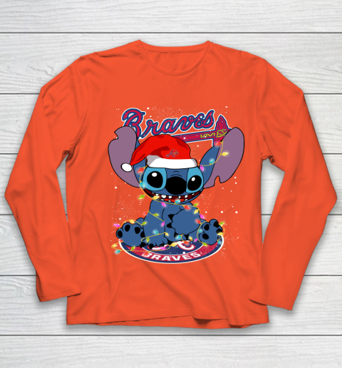 Atlanta Braves MLB noel stitch Baseball Christmas Youth Long Sleeve 2