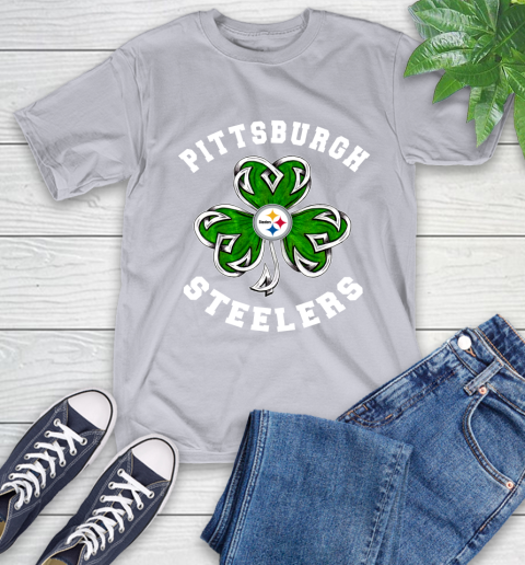 NFL Pittsburgh Steelers Three Leaf Clover St Patrick's Day Football Sports T-Shirt 6
