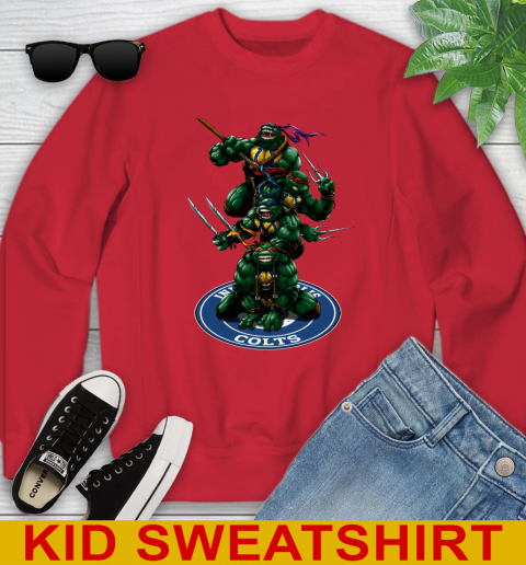 NFL Football Indianapolis Colts Teenage Mutant Ninja Turtles Shirt Youth Sweatshirt 8