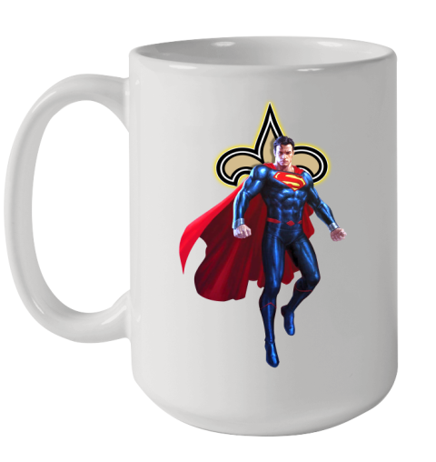 NFL Superman DC Sports Football New Orleans Saints Ceramic Mug 15oz