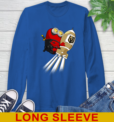 NHL Hockey Vegas Golden Knights Deadpool Minion Marvel Shirt Long Sleeve T-Shirt 11
