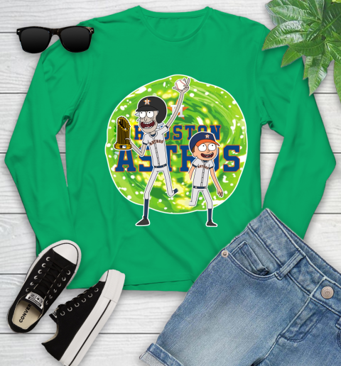 MLB Houston Astros Rick And Morty Commissioner's Trophy Baseball Sports Youth Long Sleeve 6