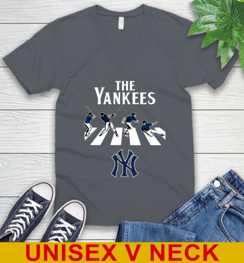 MLB Baseball New York Yankees The Beatles Rock Band Shirt V-Neck T-Shirt 4