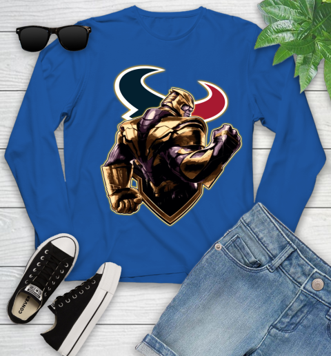 NFL Thanos Avengers Endgame Football Sports Houston Texans Youth Long Sleeve - Image 10