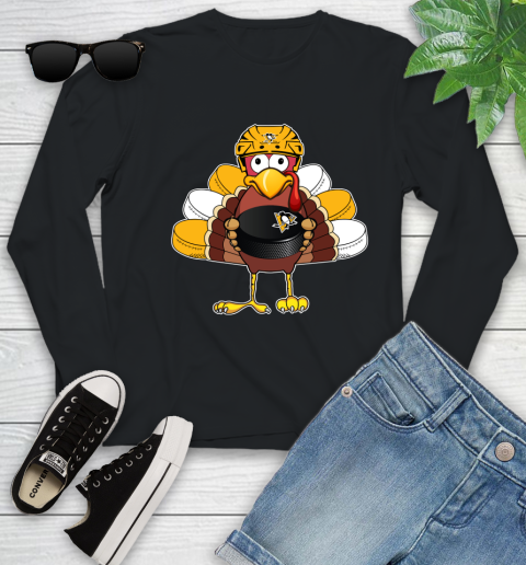 Pittsburgh Penguins Turkey Thanksgiving Day Youth Long Sleeve 2
