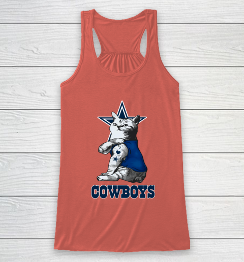 NFL Football My Cat Loves Dallas Cowboys Racerback Tank 3