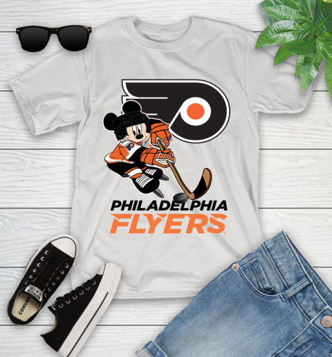 NHL Philadelphia Flyers Mickey Mouse Disney Hockey T Shirt Youth T-Shirt 1
