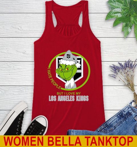 Los Angeles Kings NHL Christmas Grinch I Hate People But I Love My Favorite Hockey Team Racerback Tank 6