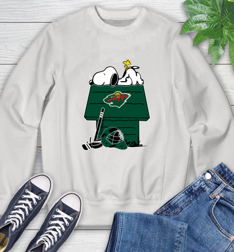 Minnesota Wild NHL Hockey Snoopy Woodstock The Peanuts Movie Sweatshirt