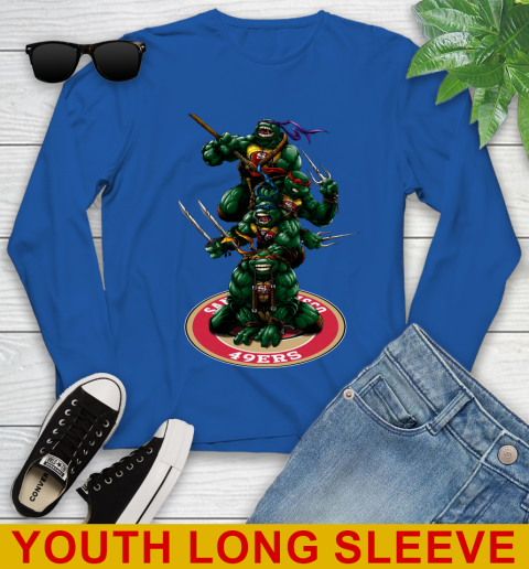 NFL Football San Francisco 49ers Teenage Mutant Ninja Turtles Shirt Youth Long Sleeve 10