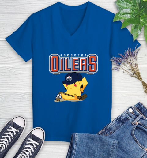 NHL Pikachu Hockey Sports Edmonton Oilers Women's V-Neck T-Shirt 11 NHL Pikachu Hockey Sports Edmonton Oilers Women's V-Neck T-Shirt - Image 11