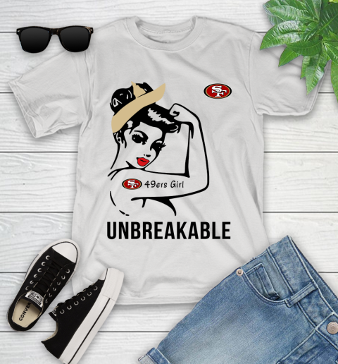 NFL San Francisco 49ers Girl Unbreakable Football Sports Youth T-Shirt