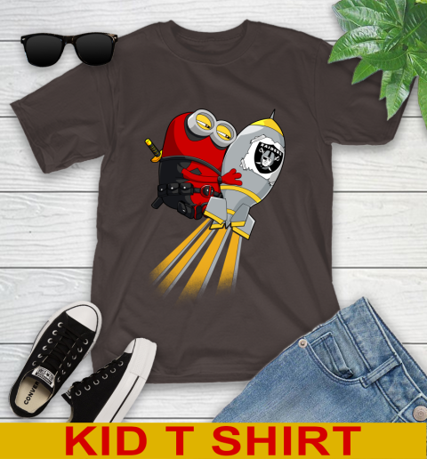 NFL Football Oakland Raiders Deadpool Minion Marvel Shirt Youth T-Shirt 6