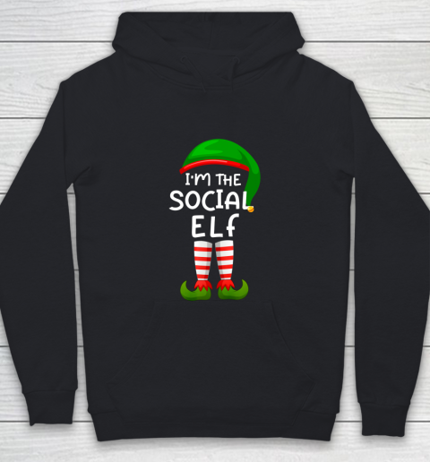 I m The Social Elf Funny Elf Family Matching Christmas Youth Hoodie