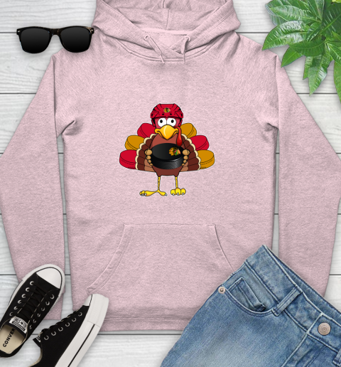 Chicago Blackhawks Turkey Thanksgiving Day Youth Hoodie 10