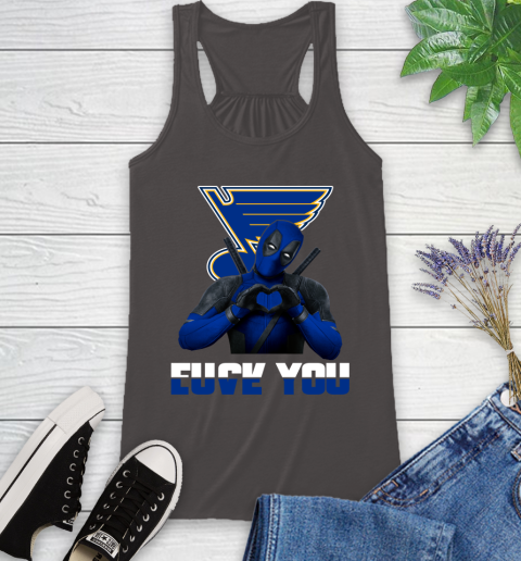 NHL St.Louis Blues Deadpool Love You Fuck You Hockey Sports Racerback Tank 11