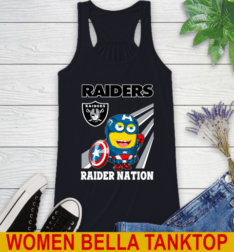 NFL Football Oakland Raiders Captain America Marvel Avengers Minion Shirt Racerback Tank 8