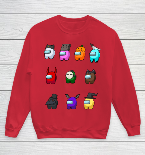 Among Us Halloween Pack Among Us Game Youth Sweatshirt Tee For Sports
