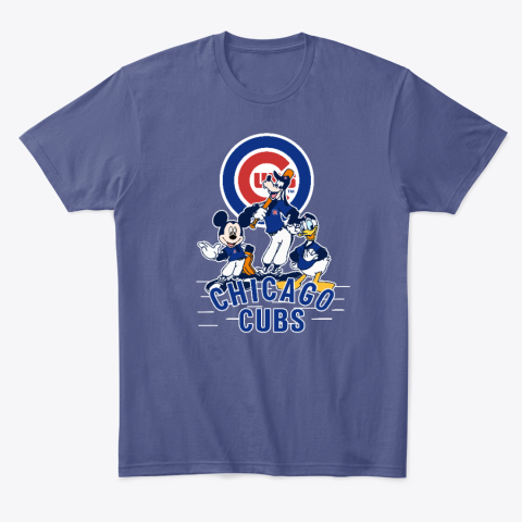 qowo chicago cubs mickey mouse donald duck goofy classic t shirt 2 front purple