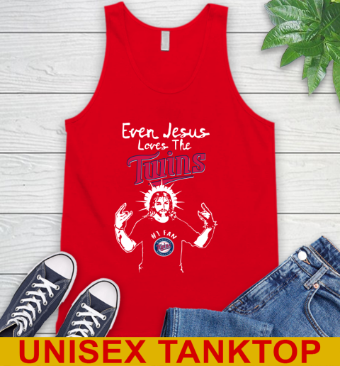 Minnesota Twins MLB Baseball Even Jesus Loves The Twins Shirt Tank Top 5