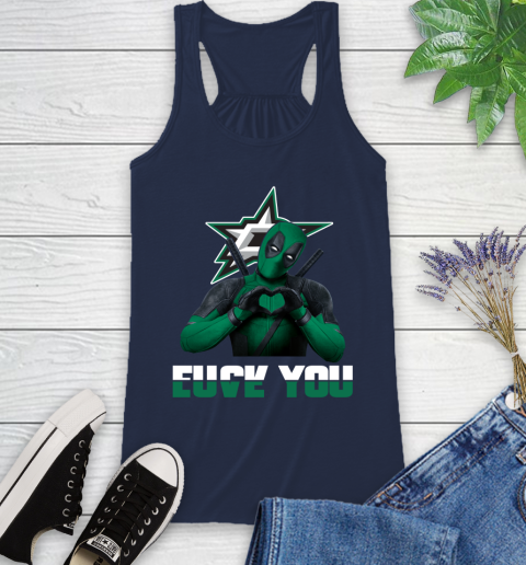 NHL Dallas Stars Deadpool Love You Fuck You Hockey Sports Racerback Tank 9