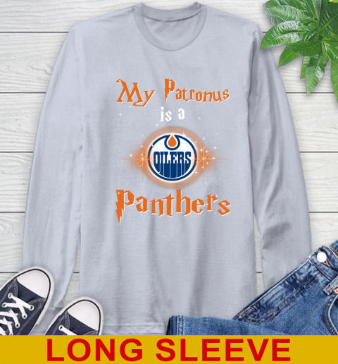 NHL Hockey Harry Potter My Patronus Is A Edmonton Oilers Long Sleeve T-Shirt 6