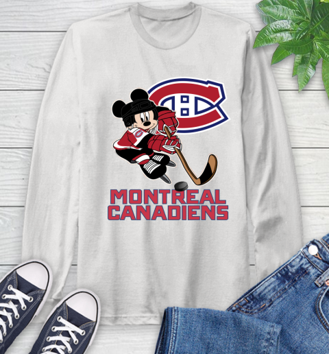 NHL Montreal Canadiens Mickey Mouse Disney Hockey T Shirt Long Sleeve T-Shirt