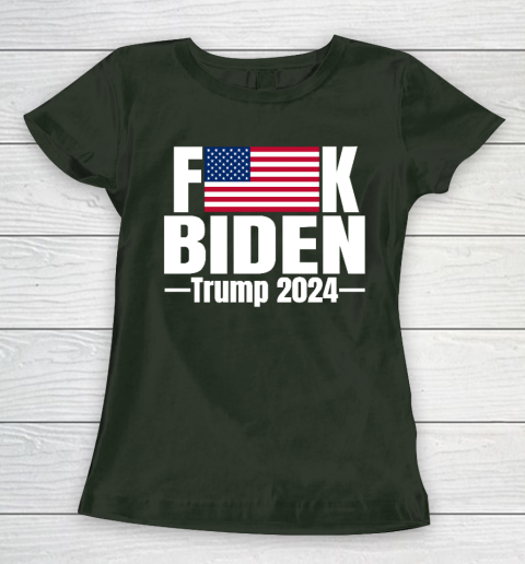 Fuck Biden American Flag Trump 2024 Women's T-Shirt 4