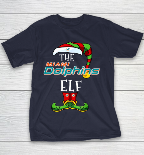 Miami Dolphins Christmas ELF Funny NFL Youth T-Shirt 2