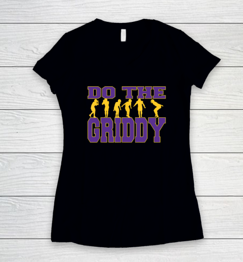 Do The Griddy  Griddy Dance Football Women's V-Neck T-Shirt