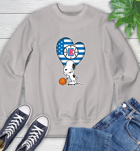 LA Clippers NBA Basketball The Peanuts Movie Adorable Snoopy Sweatshirt 12