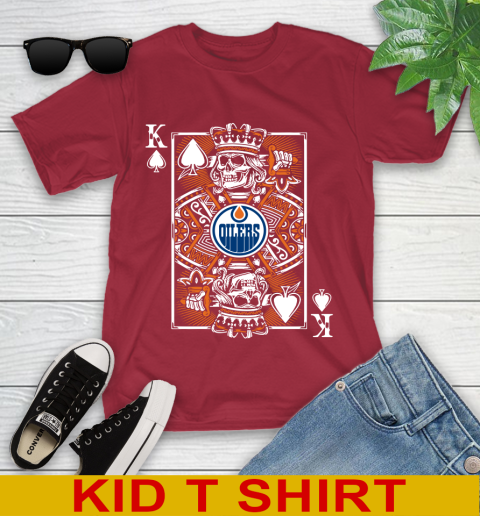 Edmonton Oilers NHL Hockey The King Of Spades Death Cards Shirt Youth T-Shirt 12