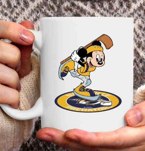 NHL Hockey Nashville Predators Cheerful Mickey Disney Shirt Ceramic Mug 11oz - Image 3