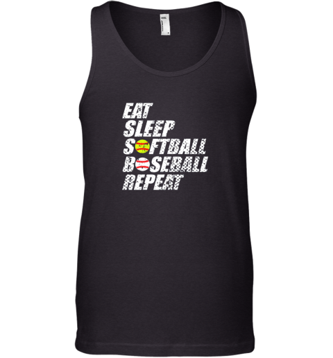 Softball Baseball Repeat Shirt Cool Cute Gift Ball Mom Dad Tank Top