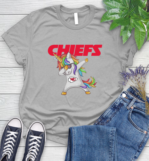 Kansas City Chiefs NFL Football Funny Unicorn Dabbing Sports Women's T-Shirt 5