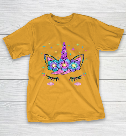 Unicorn Costume Rainbow Face Girls T-Shirt 2