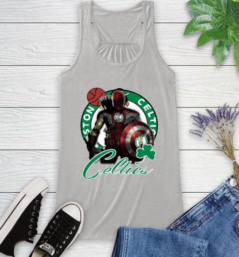 Boston Celtics NBA Basketball Captain America Thor Spider Man Hawkeye Avengers Racerback Tank
