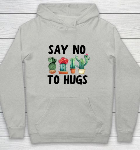 Socially Distanced Say No To Hugs Cactus Succulent novelty Youth Hoodie