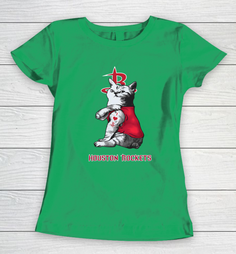 NBA Basketball My Cat Loves Houston Rockets Women's T-Shirt 5