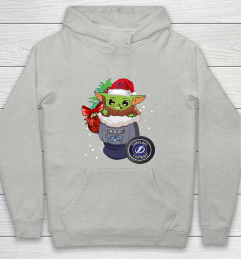 Tampa Bay Lightning Christmas Baby Yoda Star Wars Funny Happy NHL Youth Hoodie 2