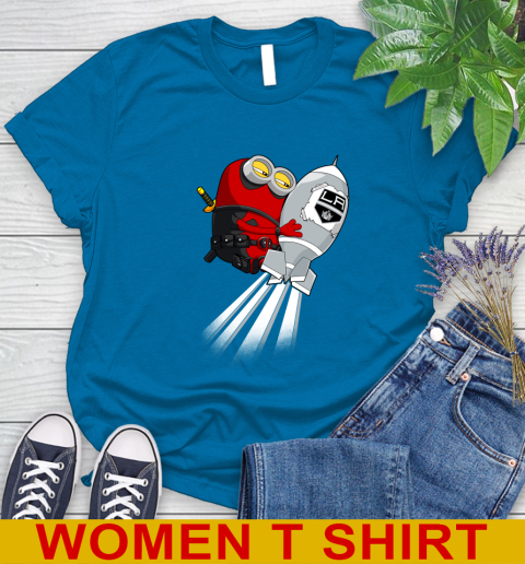 NHL Hockey Los Angeles Kings Deadpool Minion Marvel Shirt Women's T-Shirt 8