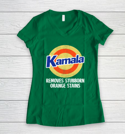 Kamala Removes Stubborn Orange Stains, Kamala Harris 2024 Women's V-Neck T-Shirt 3